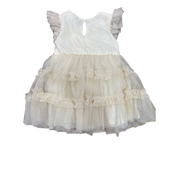 ZUNIE Ivory Christmas Reindeer Tulle Ruffle Dress 24 months - Picture 3 of 4
